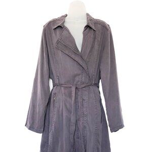 Style & Co Lightweight Belted Trench Coat Grey - Size L